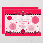 Ladybug Ladybird Invitation Kaart (Voorkant / Achterkant)