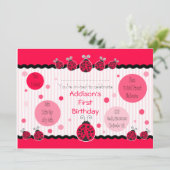 Ladybug Ladybird Invitation Kaart (Staand voorkant)