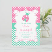 Ladybug Ladybird Roze Verjaardagsfeestje Kaart (Staand voorkant)