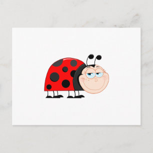 Ladybug Ladybugs Bug Funny Insect Cute Smile Briefkaart