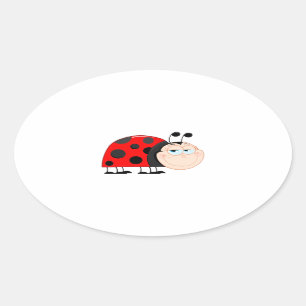 Ladybug Ladybugs Bug Funny Insect Cute Smile Ovale Sticker