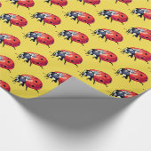 Ladybug, Ladybugs Pattern Wrapping Paper Cadeaupapier (Hoek)