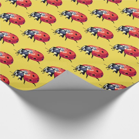 Ladybug, Ladybugs Pattern Wrapping Paper Cadeaupapier (Hoek)