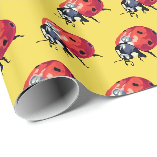 Ladybug, Ladybugs Pattern Wrapping Paper Cadeaupapier (Rol Hoek)