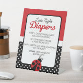 Ladybug Late Night Diapers Advice Baby shower Reclamebord Met Voetstuk (Insitu)