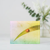 Ladybug Leaf Briefkaart (Staand voorkant)