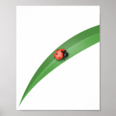 Ladybug Leaf Poster (Voorkant)