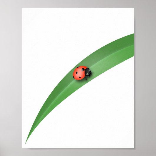 Ladybug Leaf Poster (Voorkant)