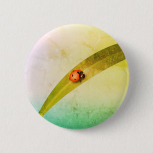 Ladybug Leaf Ronde Button 5,7 Cm