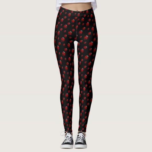 Ladybug Leggings Cute Ladybug Art Stretchy Pants (Voorkant)