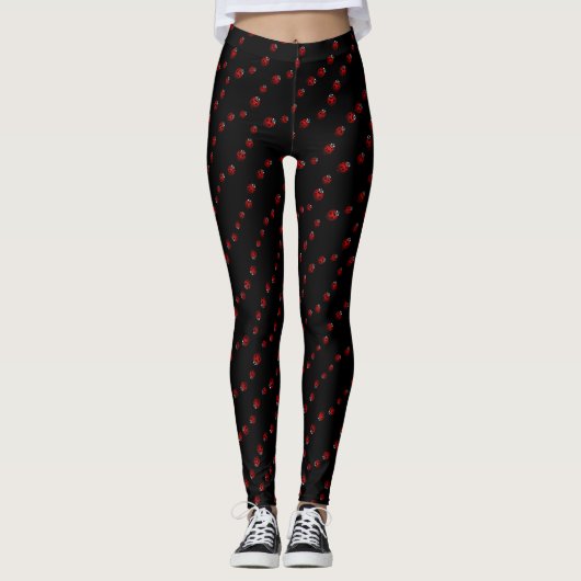 Ladybug Leggings Cute Ladybug Art Stretchy Pants (Voorkant)
