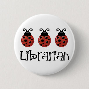 Ladybug Librarian Gift Ronde Button 5,7 Cm