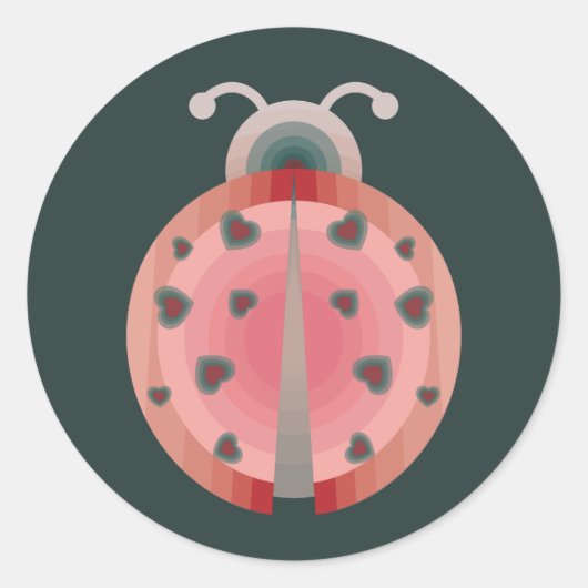 ladybug-liefde ronde sticker (Voorkant)
