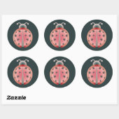 ladybug-liefde ronde sticker (Vel)