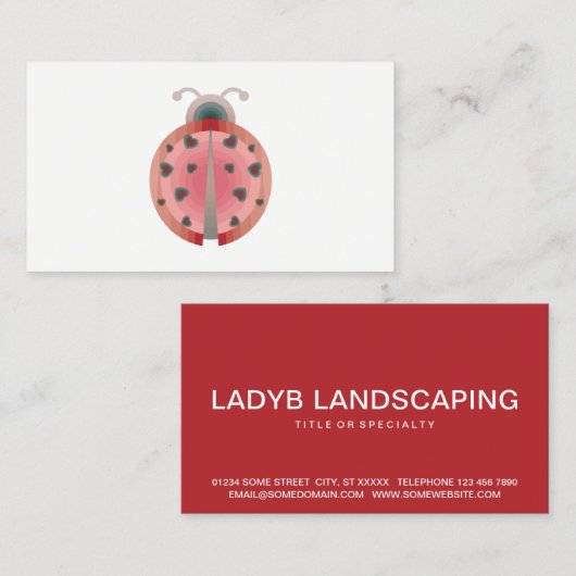 ladybug-liefde visitekaartje (Voorkant / Achterkant)