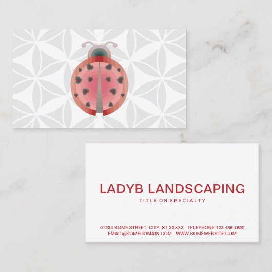 ladybug-liefde visitekaartje (Voorkant / Achterkant)