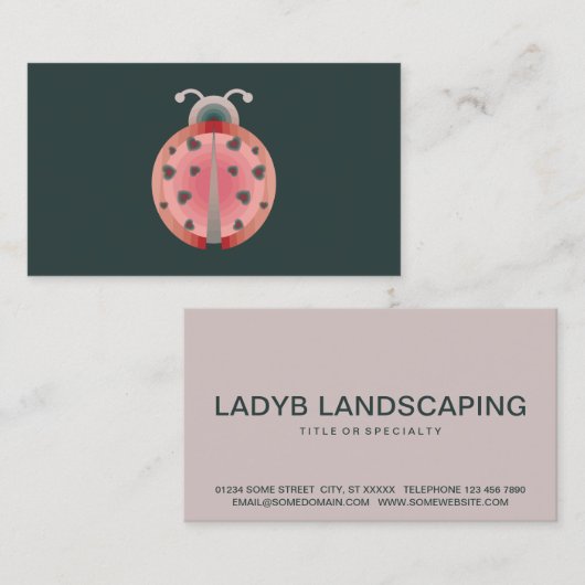 ladybug-liefde visitekaartje (Voorkant / Achterkant)