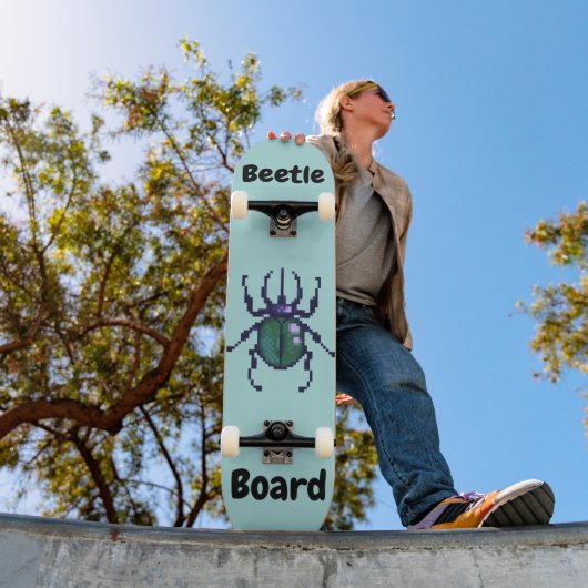 Ladybug, lieveheersbeestje pixelart persoonlijk skateboard (Buiten 1)