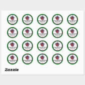 Ladybug, lieveheersbeestje pixelart ronde sticker (Vel)