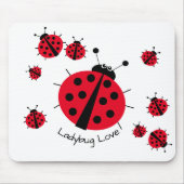 Ladybug Love Girly Fun Cute Cartoon Muismat (Voorkant)