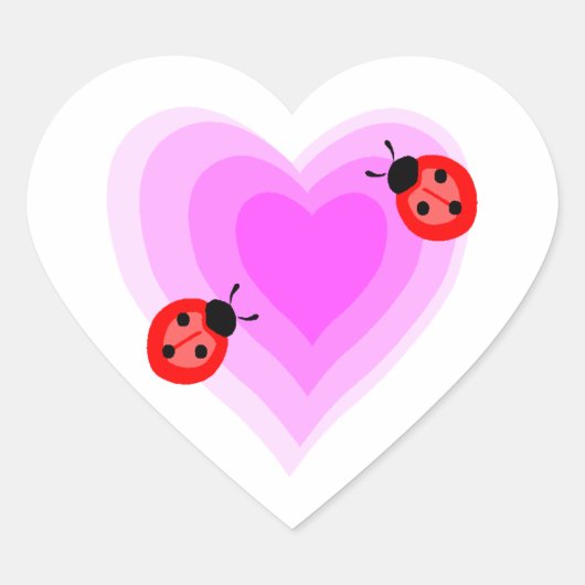 Ladybug Love Hart Sticker (Voorkant)