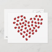 Ladybug Love Heart Briefkaart (Voorkant / Achterkant)