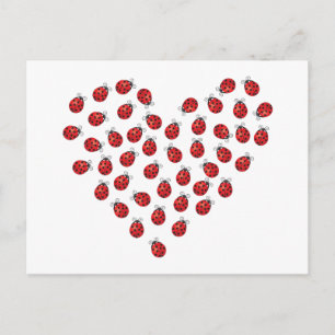Ladybug Love Heart Briefkaart