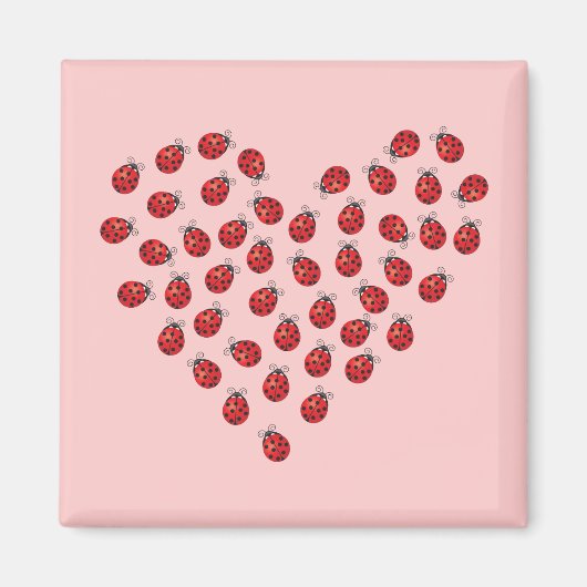 Ladybug Love Heart Magneet (Voorkant)