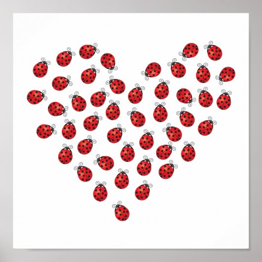 Ladybug Love Heart Poster (Voorkant)