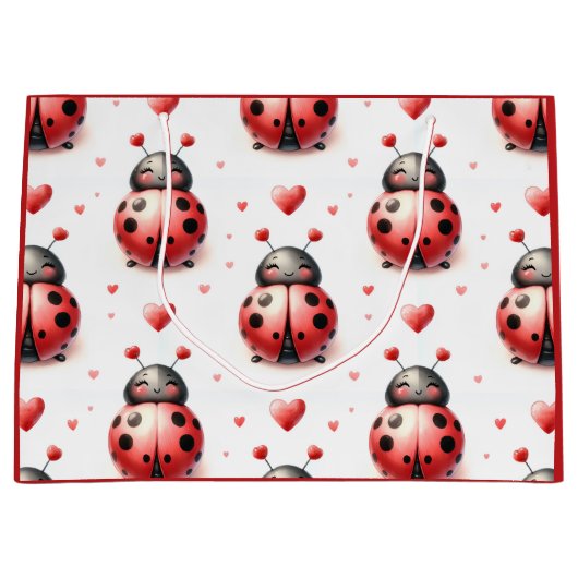 Ladybug Love (personalized) Groot Cadeauzakje (Voorkant)