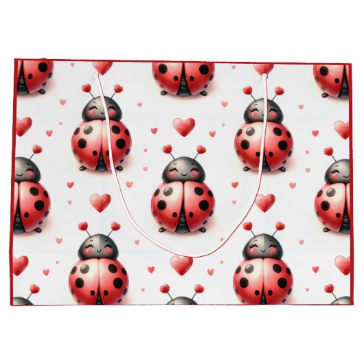 Ladybug Love (personalized) Groot Cadeauzakje (Achterkant)
