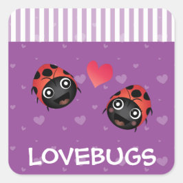 Ladybug Love Vierkante Sticker