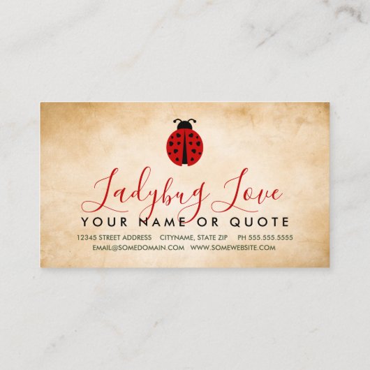 ladybug love visitekaartje (Achterkant)