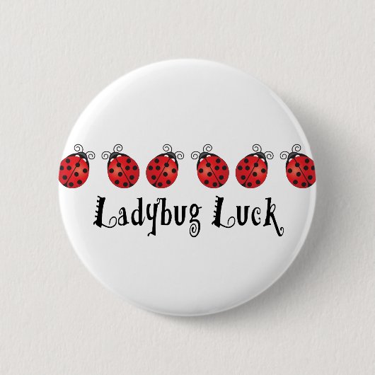 Ladybug Luck Ronde Button 5,7 Cm (Voorkant)