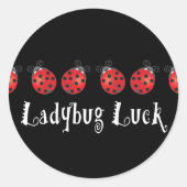 Ladybug Luck Ronde Sticker (Voorkant)