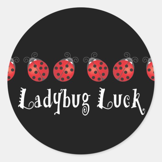 Ladybug Luck Ronde Sticker (Voorkant)