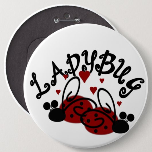 Ladybug Magnet Ronde Button 6,0 Cm (Voorkant /achterkant)