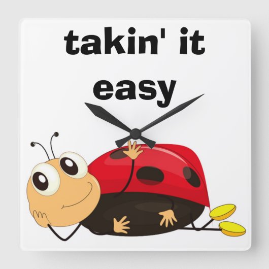 LADYBUG: "MAKKELIJK MAKEN" VIERKANTE KLOK (Voorkant)