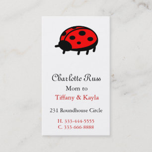 Ladybug-mammie-kaart Contactkaartje