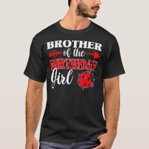 Ladybug meisje en broer van de verjaardag t-shirt