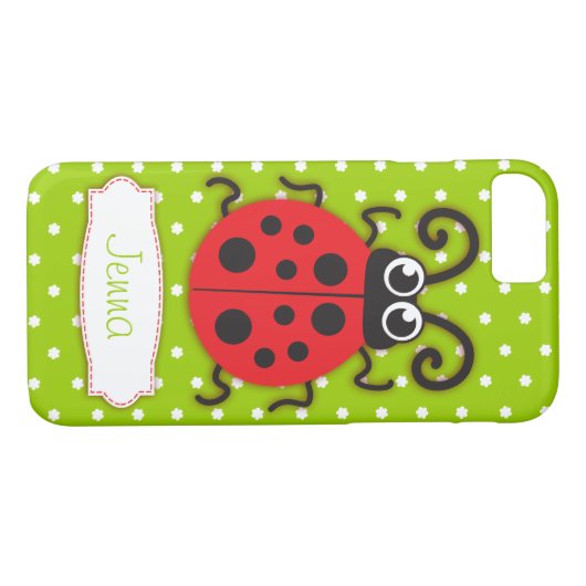 Ladybug meisjes naam groen rood Case-Mate iPhone case (Achterkant (Horizontaal))