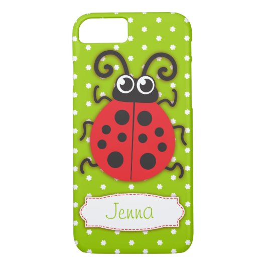 Ladybug meisjes naam groen rood Case-Mate iPhone case (Achterkant)