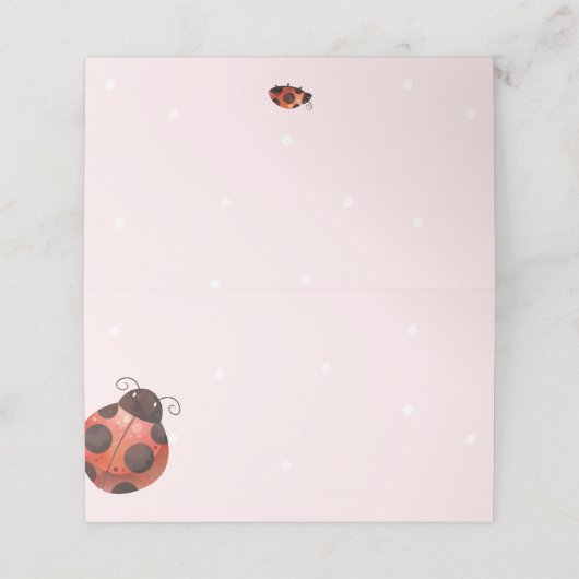 Ladybug Menu Tent Kaarten & Plaats Kaarten (Buitenkant ongevouwen)