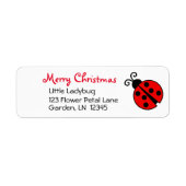Ladybug Merry Christmas Aangepast retouradres Etiket (Voorkant)