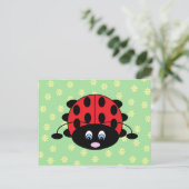 Ladybug met Briefkaart Flowers (Staand voorkant)