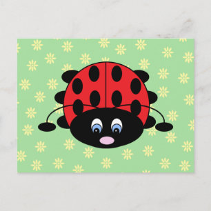 Ladybug met Briefkaart Flowers