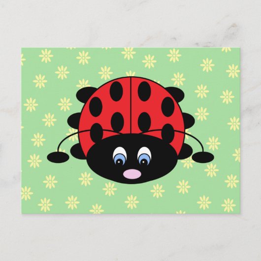 Ladybug met Briefkaart Flowers (Voorkant)