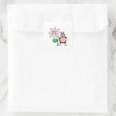 Ladybug met Flower.PNG Vierkante Sticker (Tas)