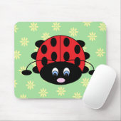 Ladybug met Flowers Mousepad Muismat (Met muis)