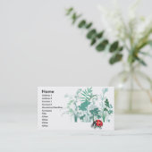 Ladybug met Greenery Visitekaartjes (Staand voorkant)